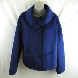 EUC Beautiful St. John rich purple jacket angora cashmere blend L